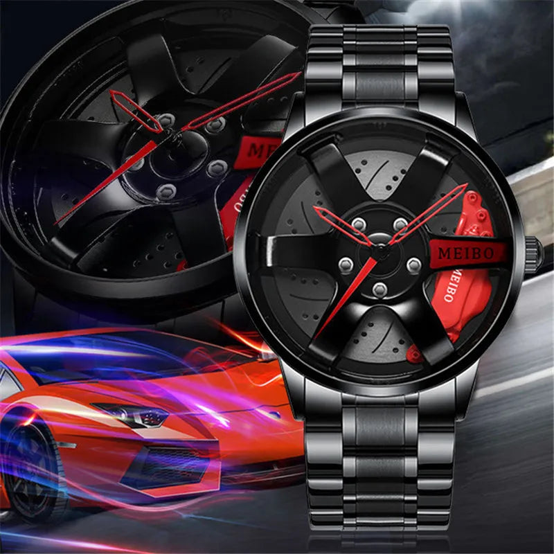 Men Watches 3D Car Wheel