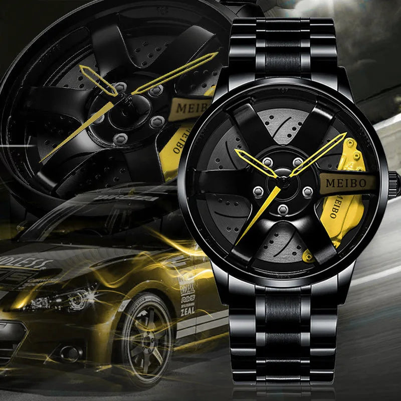 Men Watches 3D Car Wheel